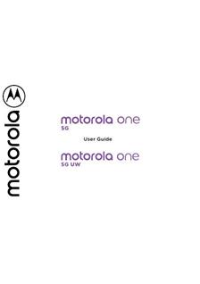 Motorola One 5G manual. Smartphone Instructions.